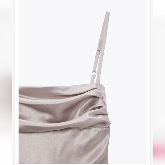 Zara *  Satin Cut Out Slip Midi Dress Size M - Picture 8 of 15